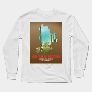 Grand Tenton National park Travel poster Long Sleeve T-Shirt